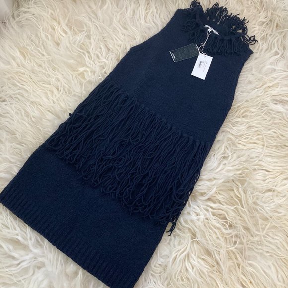 3.1 Phillip Lim Dresses & Skirts - 3.1 PHILLIP LIM Mock Neck Fringe Sweater Mini Dress